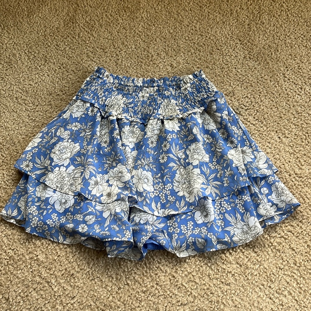 EXPRESS | blue floral flowy skirt | not sold in stores anymore